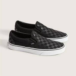 New Vans Classic Black Slip-On Checkerboard Shoe